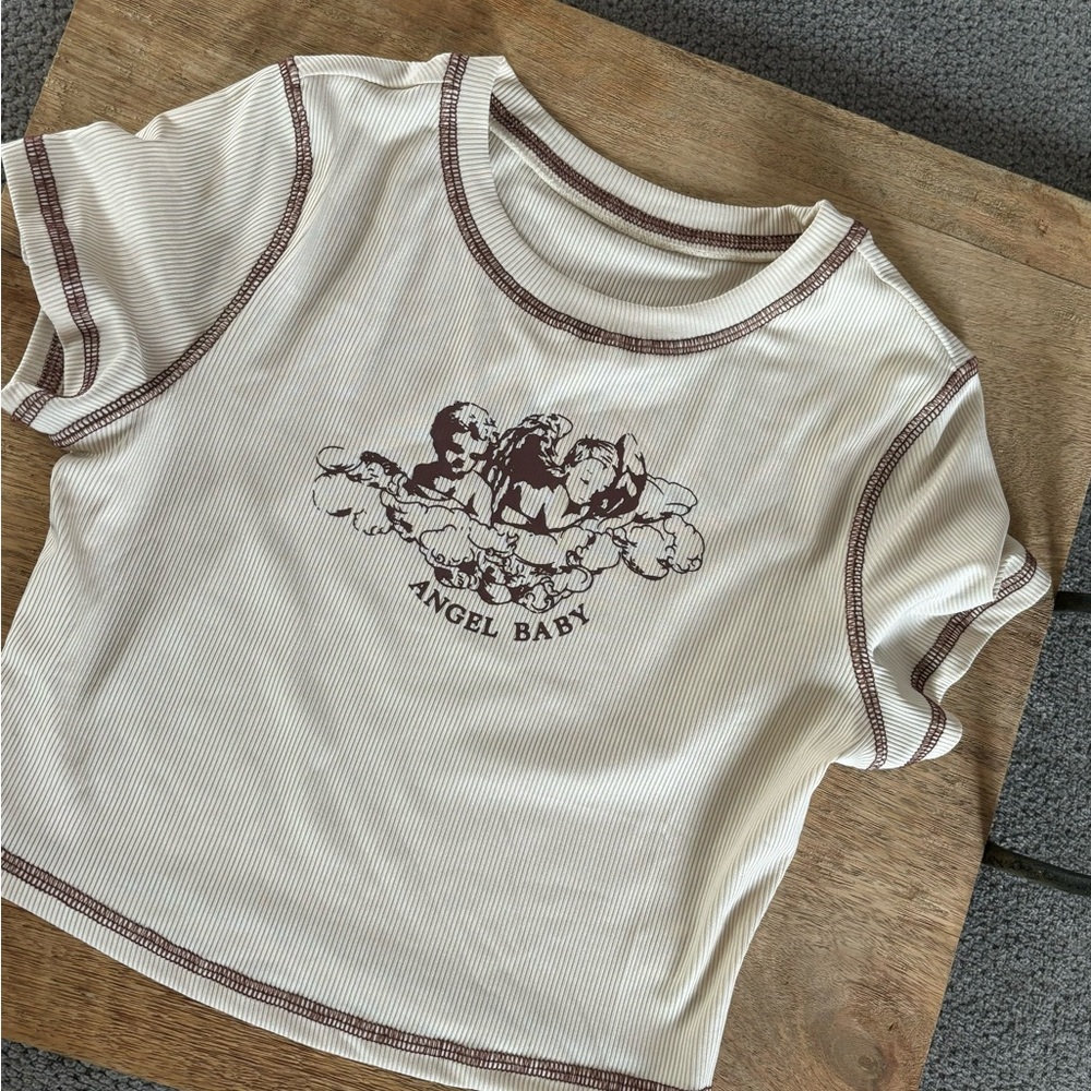 SHEIN angle baby cropped t shirt